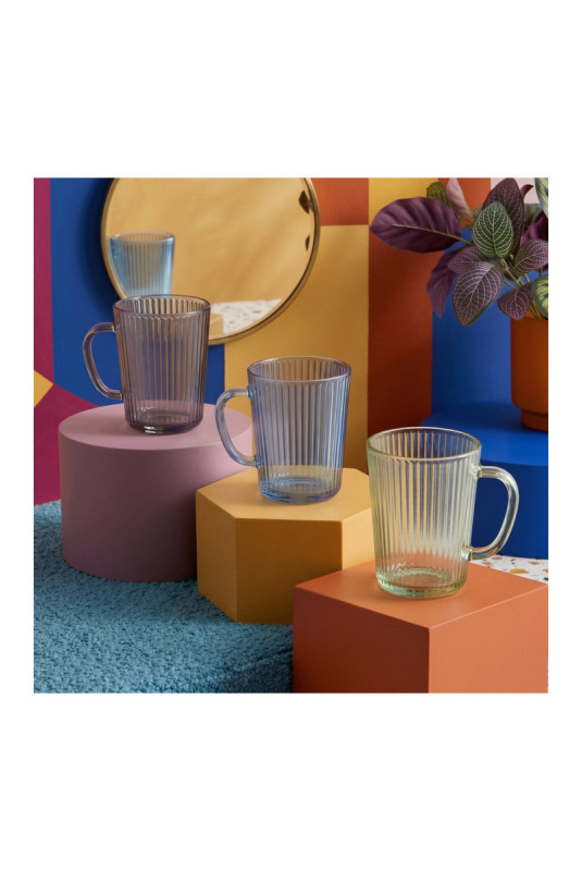 Ensemble de tasses (3 pièces) - Fumée verte bleue