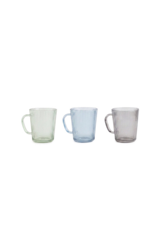 Ensemble de tasses (3 pièces) - Fumée verte bleue