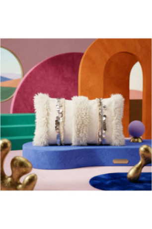 Housse de coussin - Crème Argent