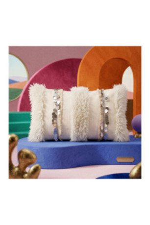 Housse de coussin - Crème Argent