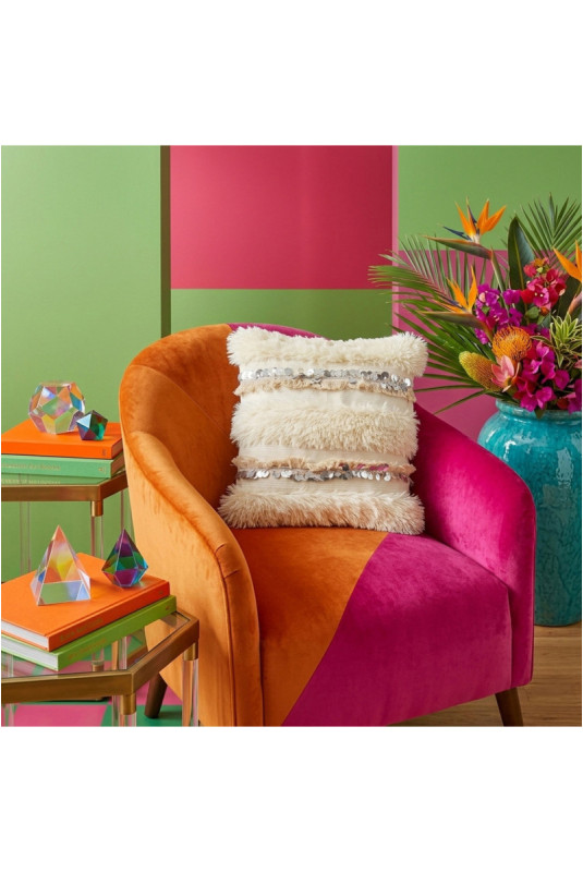 Housse de coussin - Crème Argent