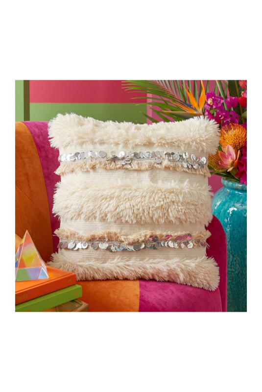 Housse de coussin - Crème Argent