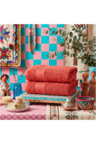 Ensemble de serviettes de bain (2 pièces) - Tuile rouge