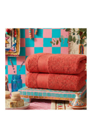 Ensemble de serviettes de bain (2 pièces) - Tuile rouge