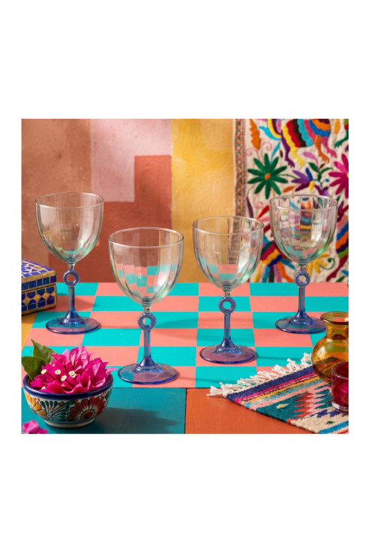 Ensemble de verres à vin (4 pièces) - Bleu