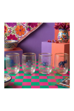 Ensemble de verres (4 pièces) - Or transparent