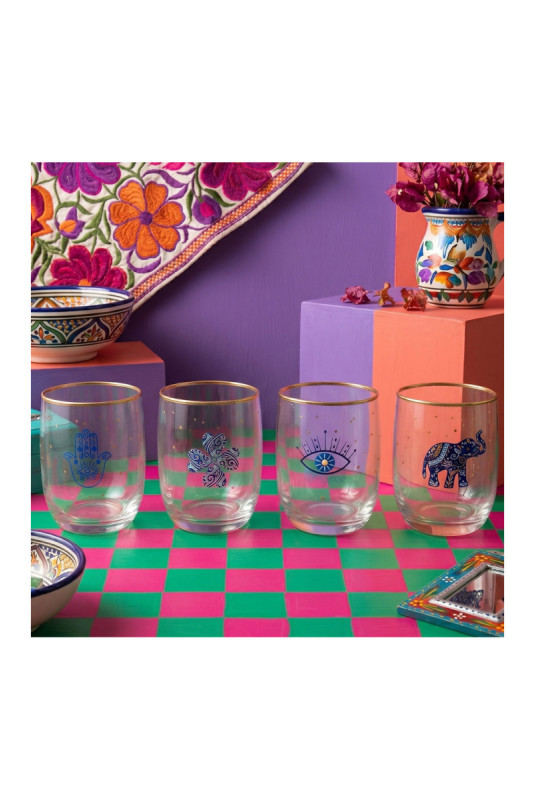 Ensemble de verres (4 pièces) - Or transparent