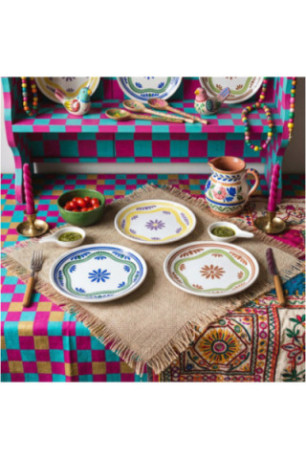 Ensemble d'assiettes à dessert (6 pièces) - Multicolore