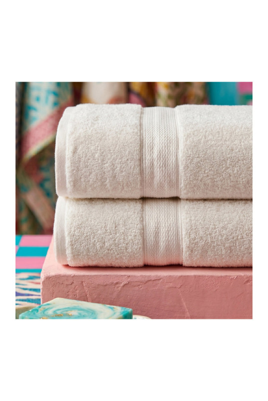 Ensemble de serviettes de bain (2 pièces) - Écru