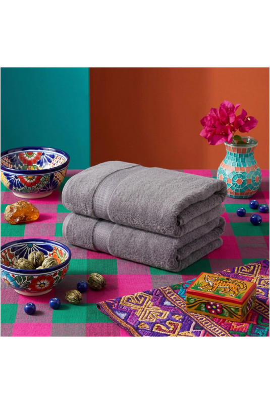 Ensemble de serviettes de bain (2 pièces) - Gris