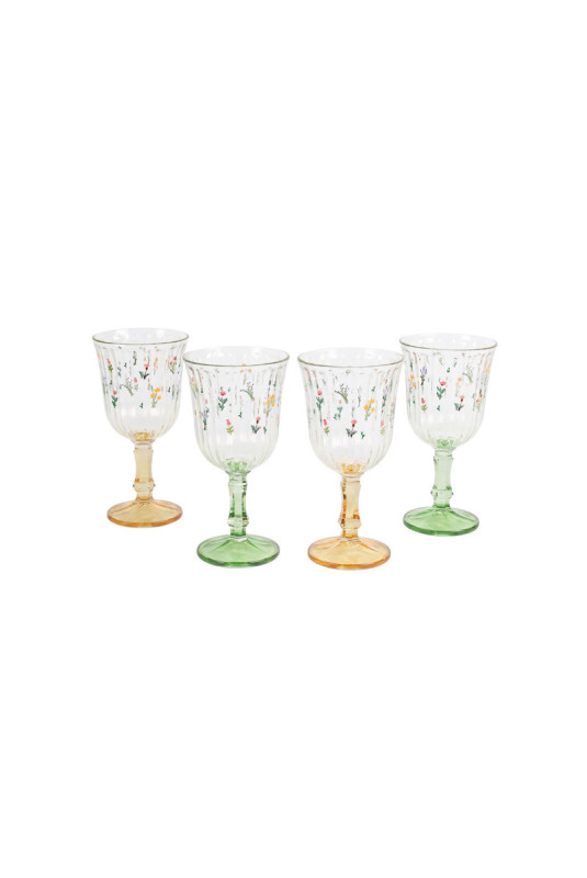 Ensemble de verres à vin (4 pièces) - Jaune Vert