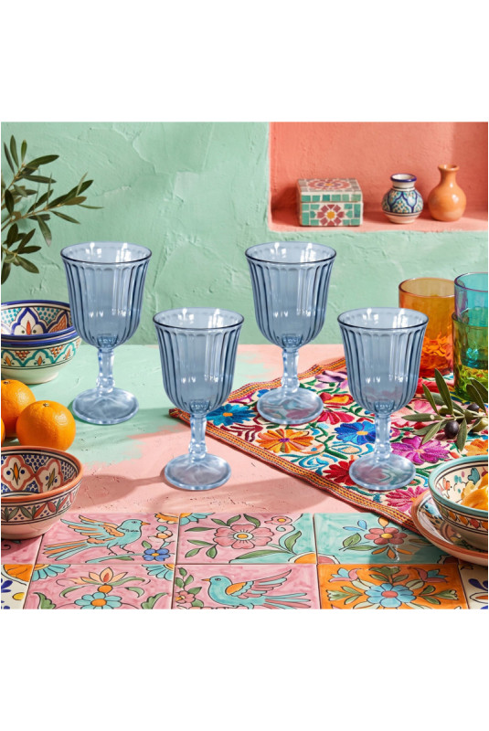 Ensemble de verres à vin (4 pièces) - Bleu