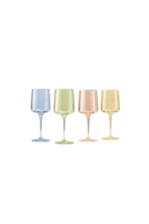Ensemble de verres à vin (4 pièces) - Saumon Jaune Bleu Vert