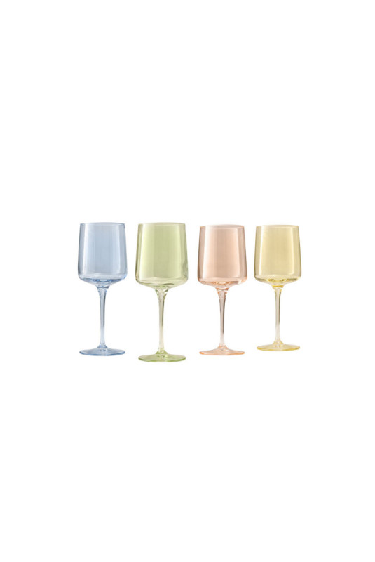 Ensemble de verres à vin (4 pièces) - Saumon Jaune Bleu Vert
