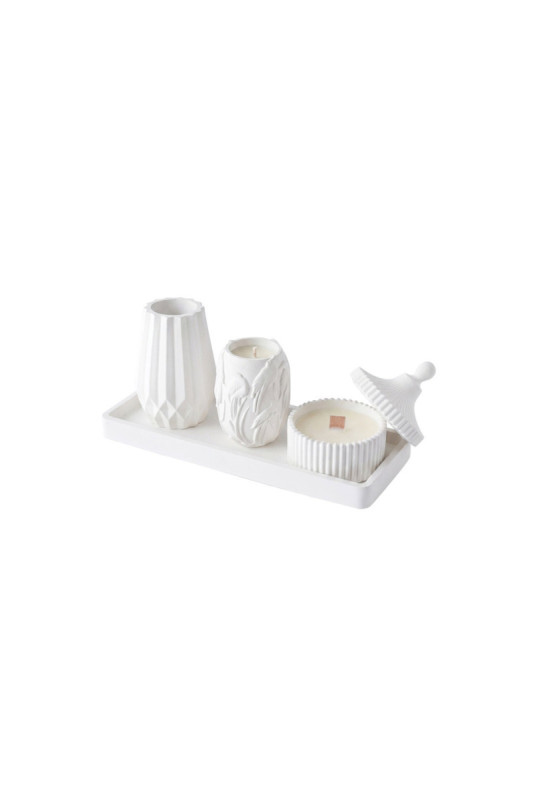 Ensemble de bougies (4 pièces) - Blanc