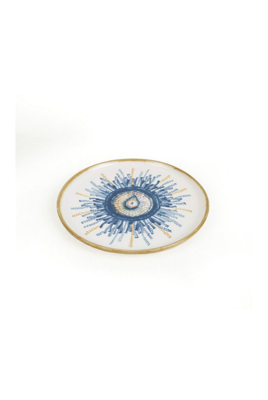 Ensemble d'assiettes à dessert (6 pièces) - Blanc Bleu Orange