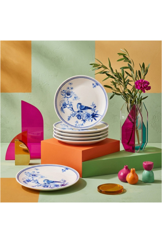 Ensemble d'assiettes de service (6 pièces) - Bleu Blanc