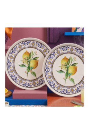 Ensemble d'assiettes de service (6 pièces) - Jaune Bleu Blanc Vert