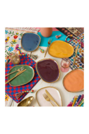 Service à gâteaux (6 pièces) - Multicolore