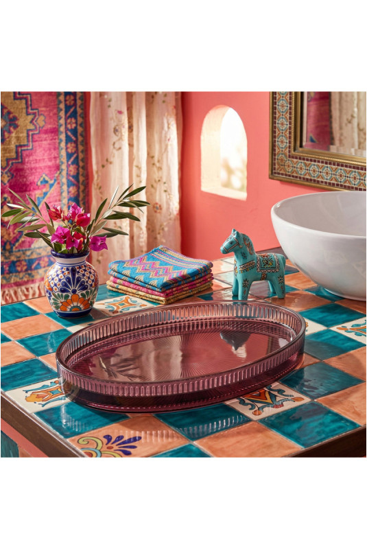 Plateau de salle de bain - Violet