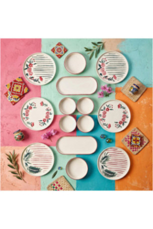 Ensemble petit-déjeuner (14 pièces) - Multicolore