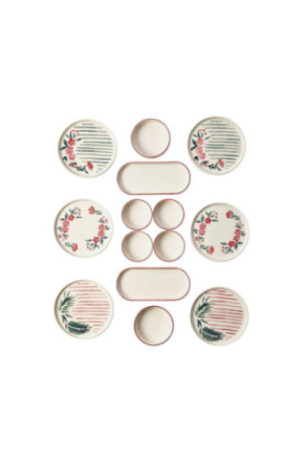 Ensemble petit-déjeuner (14 pièces) - Multicolore