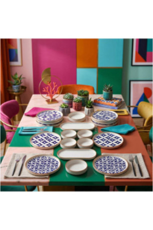 Ensemble petit-déjeuner (14 pièces) - Multicolore