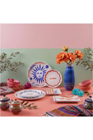 Service de table (12 pièces) - Bleu Rouge