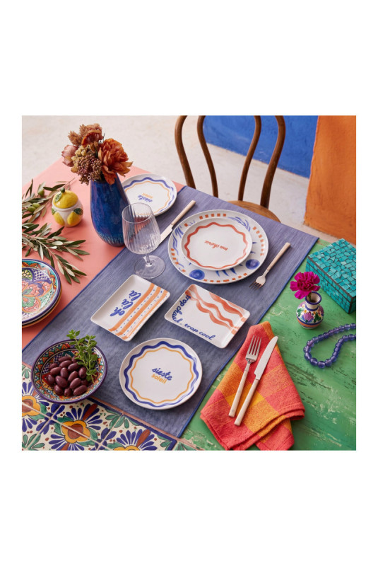 Service de table (12 pièces) - Bleu Rouge