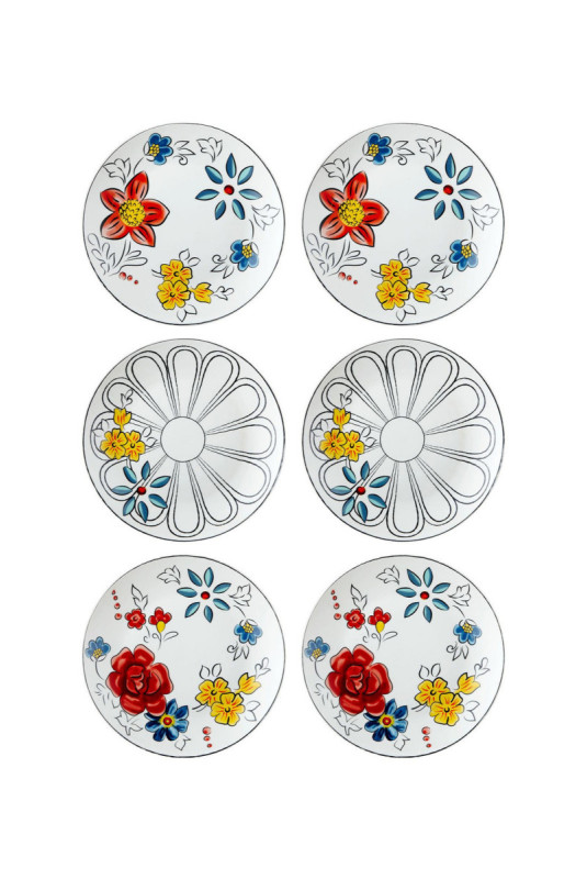 Ensemble d'assiettes à dessert (6 pièces) - Multicolore