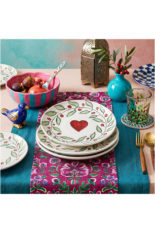 Ensemble d'assiettes (6 pièces) - Blanc Rouge Vert