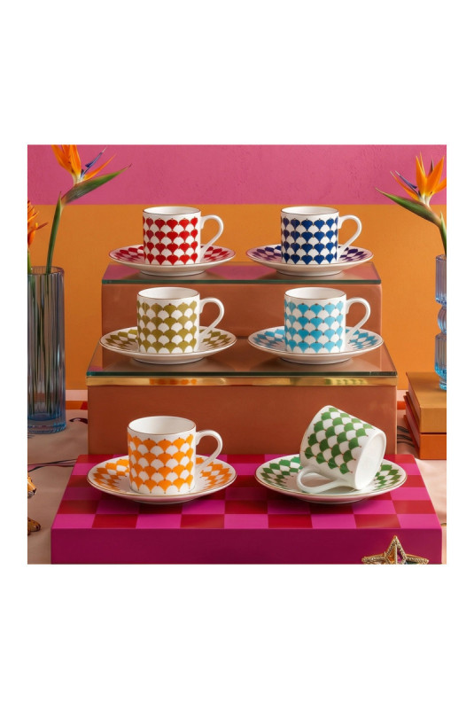 Ensemble de tasses à café (12 pièces) - Multicolore