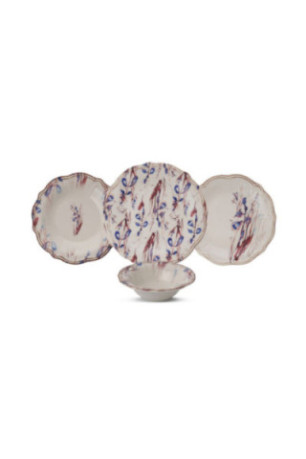 Service de table (24 pièces) - Bleu marine bordeaux