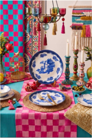 Service de table (24 pièces) - Blanc Bleu