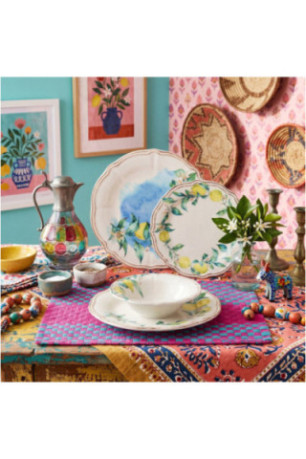 Service de table (24 pièces) - Vert Jaune Brun