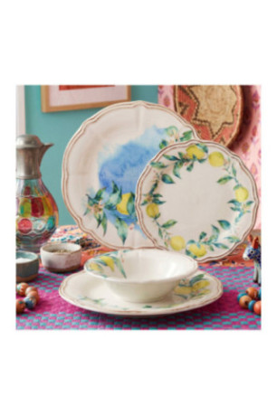 Service de table (24 pièces) - Vert Jaune Brun