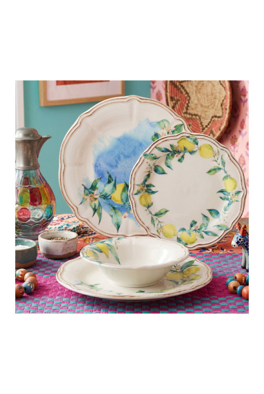 Service de table (24 pièces) - Vert Jaune Brun