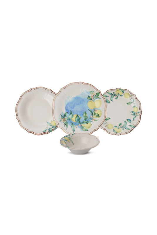 Service de table (24 pièces) - Vert Jaune Brun