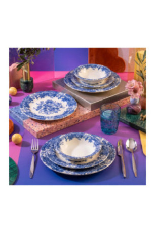 Service de table (24 pièces) - Blanc Bleu