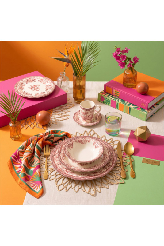 Service de table (24 pièces) - Blanc marron