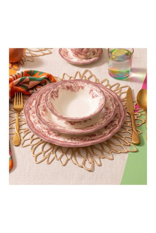 Service de table (24 pièces) - Blanc marron