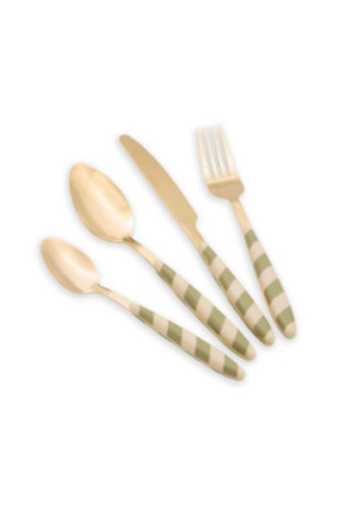 Ensemble de couverts (24 pièces) - Vert doré