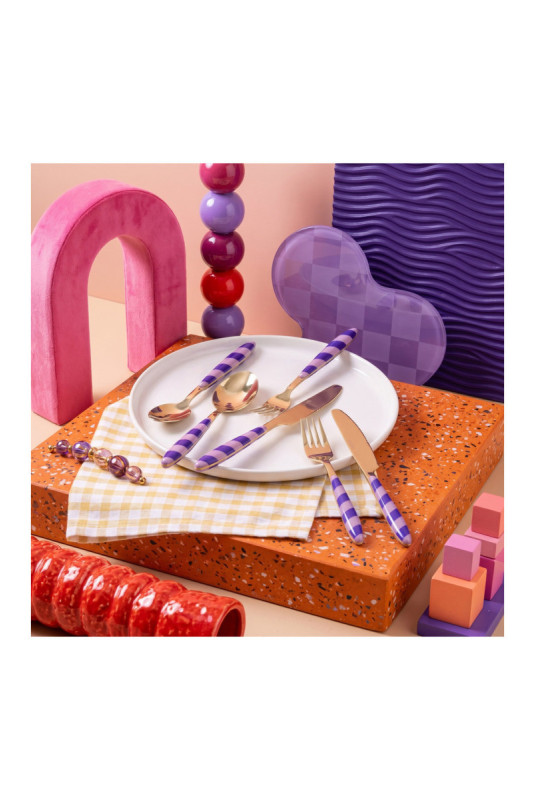 Ensemble de couverts (36 pièces) - Or violet