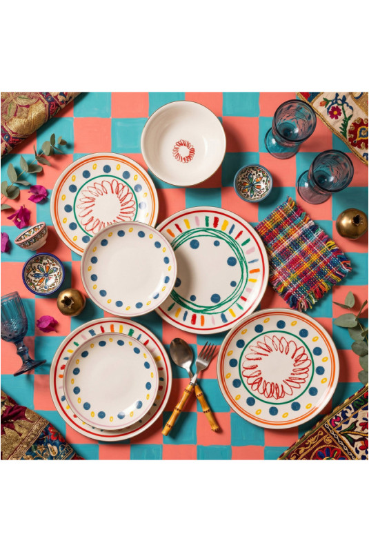 Service de table (24 pièces) - Multicolore