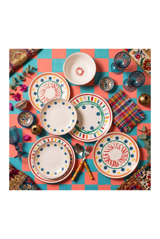Service de table (24 pièces) - Multicolore
