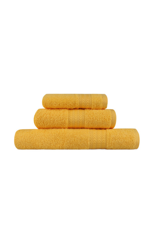 Ensemble de serviettes (3 pièces) - Jaune foncé