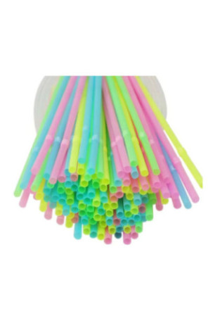 Lot de 50 pailles jetables multicolores 21 cm