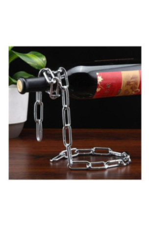 Chaîne porte-bouteille magique Chainrack Argent 21 x 17 cm