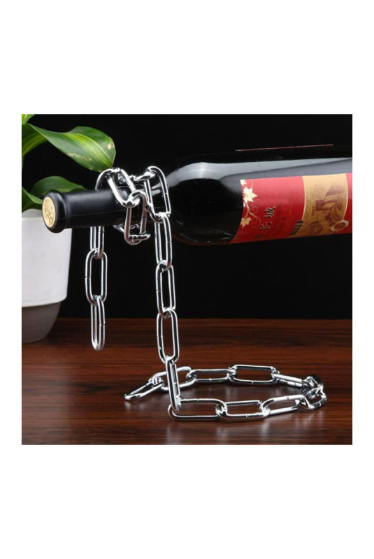 Chaîne porte-bouteille magique Chainrack Argent 21 x 17 cm