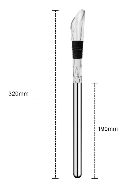 Refroidisseur de vin 2-en-1 bâton de refroidissement et aérateur 2.5 x 31.5 x 2.5 cm
